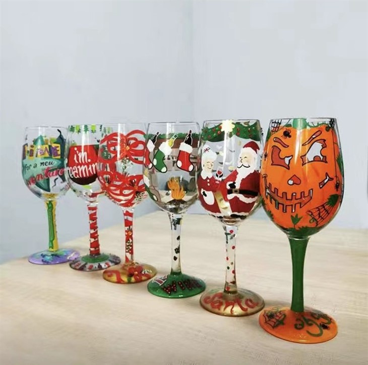 Festival Handpainted Wine Glass